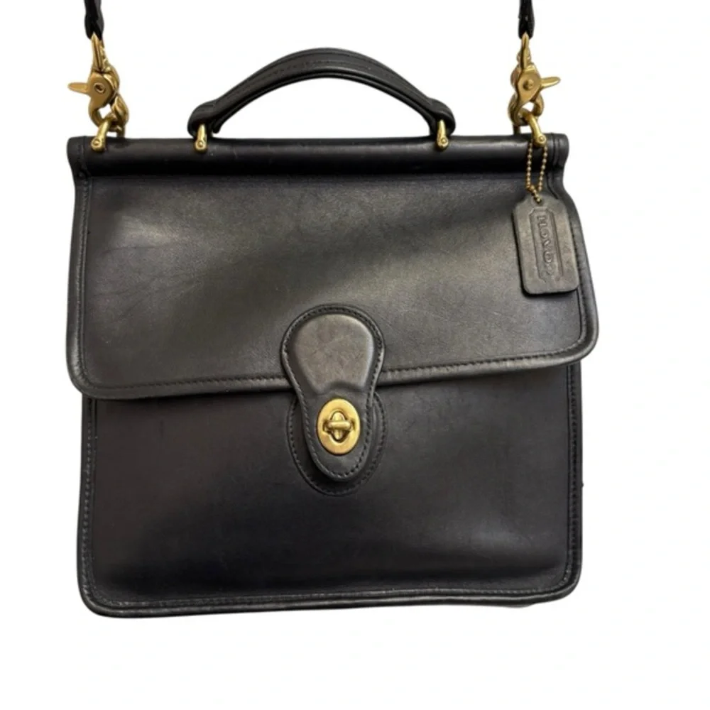 Coach vintage black leather 9927 Dominican Republic Willis bag